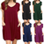 Women's Short Sleeve Tunic Dress V Neck Loose Flowy