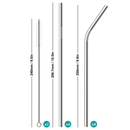 8 Stainless Steel Metal Straws Ultra Long 10.5 Inch Reusable Straws