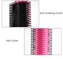 Curling Iron Brush, Dual Voltage Travel 1 Inch Ceramic Tourmaline Ionic Hair Curler Hot Brush, Professional Anti-Scald Instant Heat Up Curling Wands, Heated Styler Brush